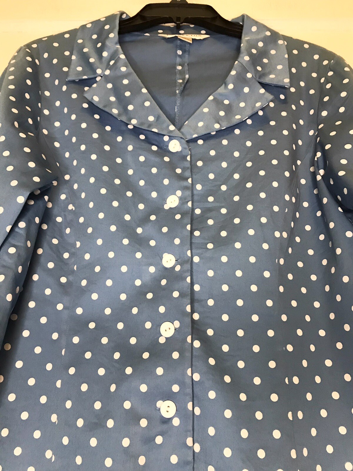 Pendleton Medium-Petite Blue Polka Dot Button 3/4… - image 4