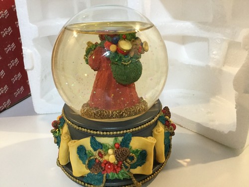 San Francisco Music Box Co Holiday Babbo Natale Snow Globe Musica "Arrosto di castagne" - Foto 7 di 8