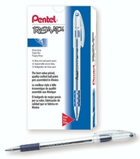BK90-C Pentel RSVP Ball-Point Stick Pen, 0.7mm Fine Tip, Blue, Pack of 12