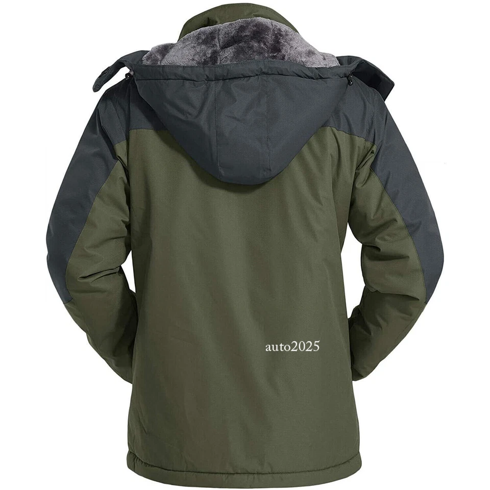 Men's Waterproof Winter Jacket Warm Winter Coat Outdoor Ski Snow Hooded Jackets - Image 4 of 4