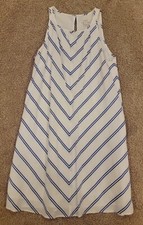 J.Crew Sleeveless Dress White with Blue Stripes Size 2