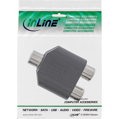 99338 Inline Audio Adapter 3 5mm Jack Female Mono to 2x RCA ~D~