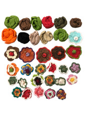 LOT 34 GEH&Auml;KELTE BLUMEN MODESCHMUCK ZUBEH&Ouml;R MODE KLEIDUNG 4-7 CM