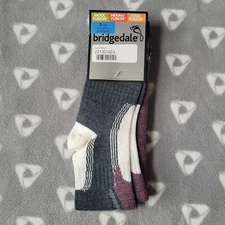 NWT Bridgedale Women's Sz L 11 - 13.5 Midweight Control Merino Wool Blend Socks