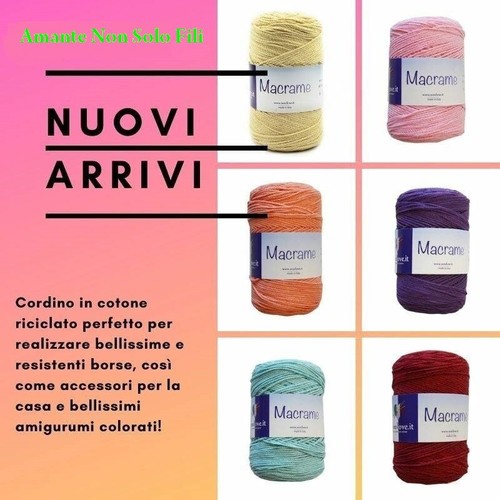 Macramè - Cordino Thai in Cotone Biologico Fettuccia per borse all'uncinetto  | eBay