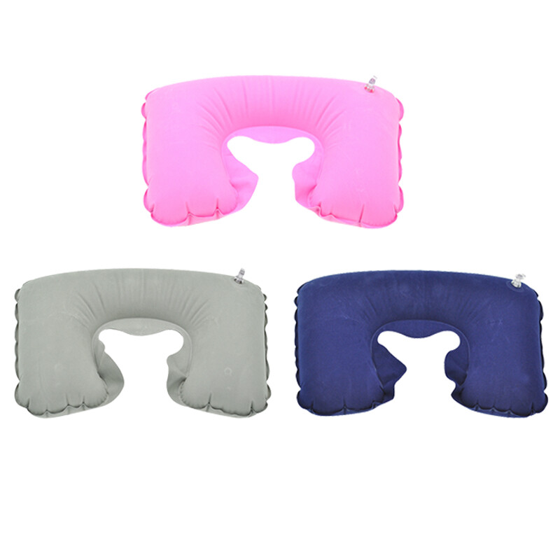 Inflatable Neck Pillow Small U Shaped Car Head Pillows Flocking for Car