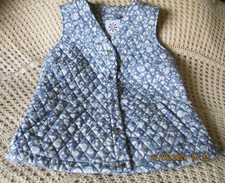 Blue & White Quilted Gilet Waistcoat By Isaac Mizrahi Live Size M And 14