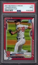 2021 Tanner Houck Bowman Chrome Baseball #13 Red Refractor #5/5 Graded PSA 9 MT