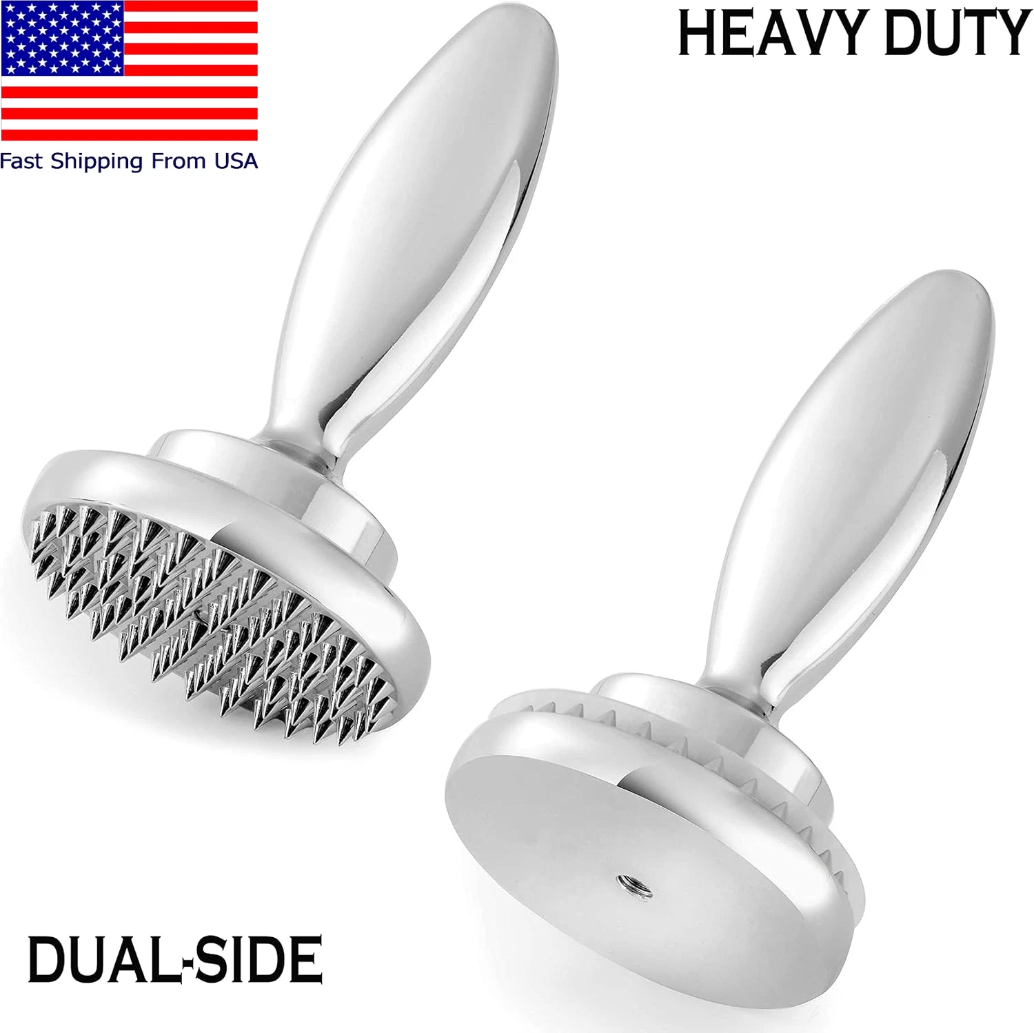 Reversible Meat Tenderizer & Pounder Dual Sided Meat Mallet Marinating Prep Tool