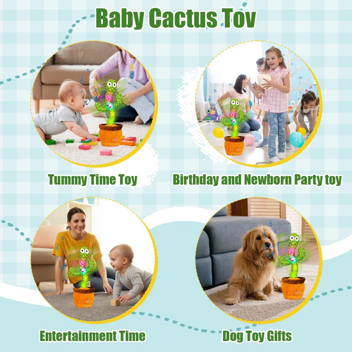 Girasol Parlante Y Bailarín – Peluche Interactivo Con Repetición De Voz, Luces LED Y Música, Juguete Educativo Para Niños, 33 Cm, Regalo Navideño