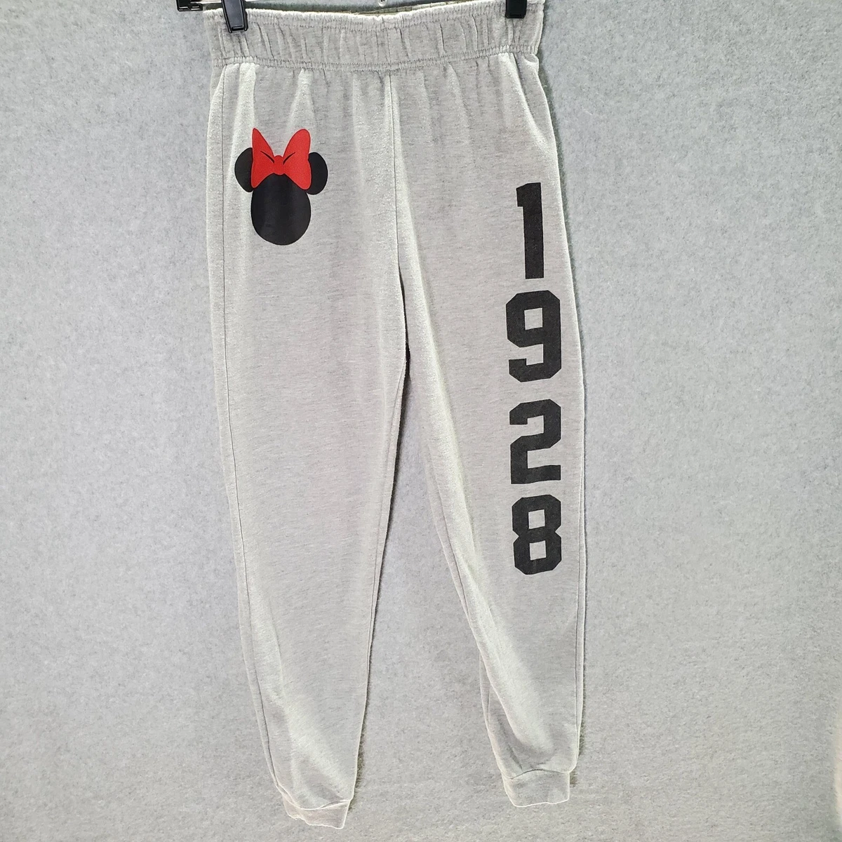 Disney Women Activewear Pants XS Gray Sweatpants Jogger Minnie Mouse 1928