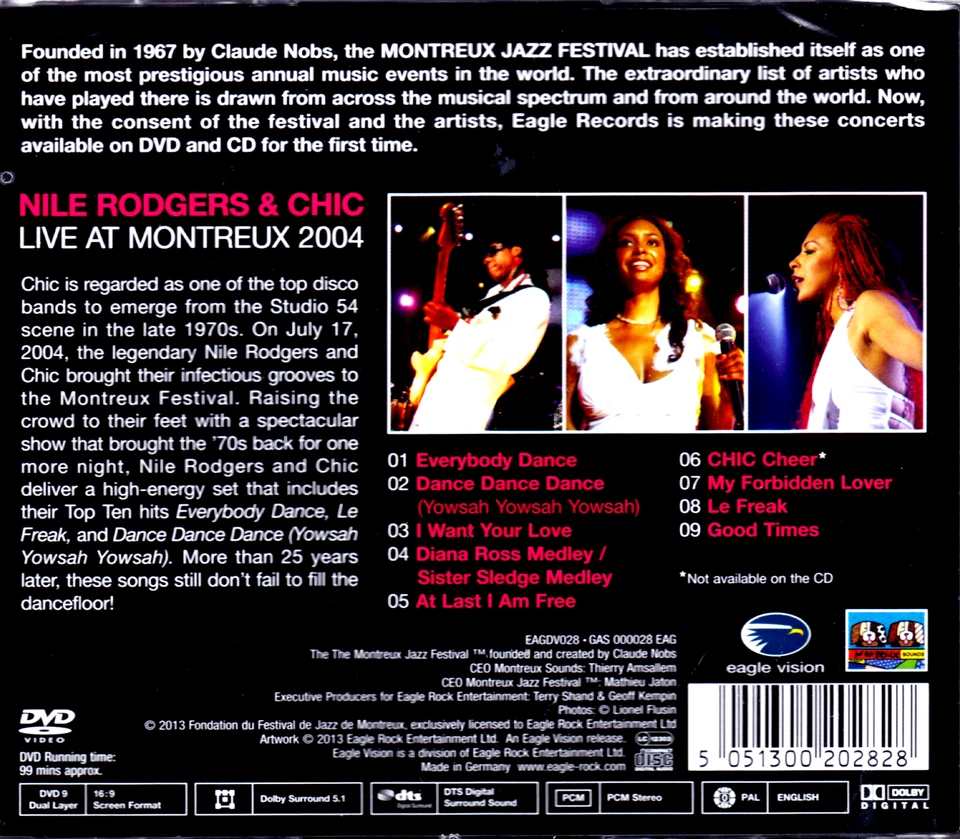 NILE RODGERS & CHIC live at montreux 2004 CD + DVD NEU OVP - Bild 2 von 2