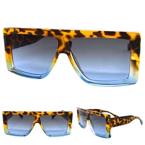 Nuevas gafas de sol clásicas vintage estilo retro marco grueso cuadrado tortuga lentes azules - Imagen 1 de 6