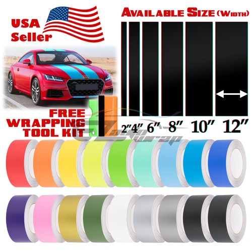 Matte Color Racing Stripes Vinyl Wrap Decals For Audi TT Stripe 10FT / 20FT Long - 第 1/6 張圖片