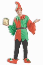 5 Pc CHRISTMAS ELF COSTUME - Santa's Helper - Hat w/Bells, Belt Booties - NEW