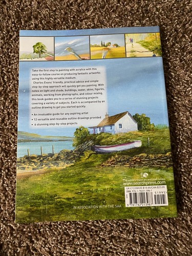 Acrylics for the Absolute Beginner, paperback, Charles Evans - Foto 2 di 2