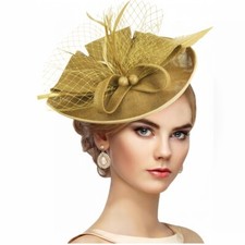 Womens Fascinator Hat Cocktail Wedding Party Headwear Cap Chic Show Headdress