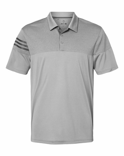Adidas Heather 3-Stripes Block Polo Sport Shirt A213 S-3XL Golf CLOSEOUT - Picture 16 of 24