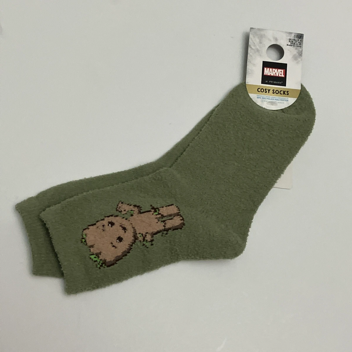 Calcetines Primark Baby Groot Acogedores EE. UU. 6-10 Marvel Guardianes Galaxia Disney Verde Nuevos