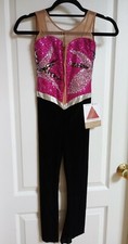 NWT Sharene Designs Pink/Silver Skatewear Figure Skating Girls S