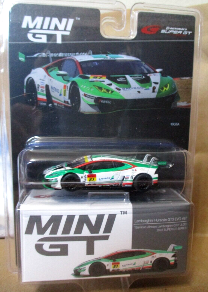 Mini GT 1:64 Lamborghini Huracan GT3 Race Car with Rubber Tires