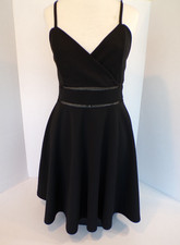 Jun & Ivy Women Dress Black V Neck Spaghetti Strap Sleeveless Mini Size Large