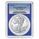 2025-W Proof $1 American Silver Eagle PCGS PR69DCAM Blue Label Blue Frame