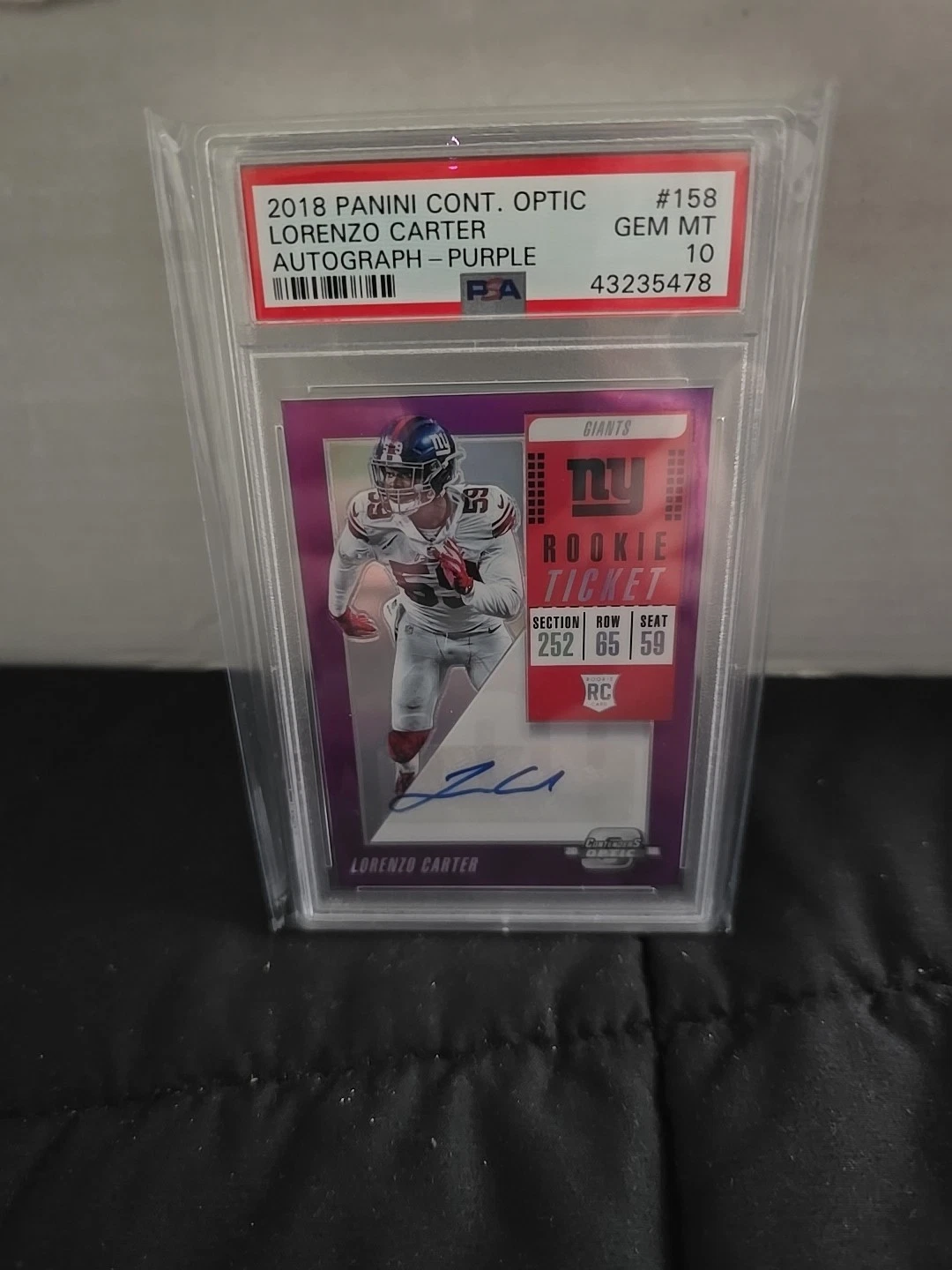 Lorenzo Carter Panini Contenders Optic #158 Autograph-Purple