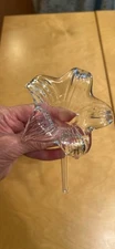 Clear Glass Flower Shaped Bud Vase 7 Inches Long