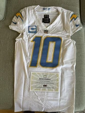 Los Angeles Chargers - Justin Herbert TEAM/GAME-ISSUED Nike NFL Jersey Inc. COA