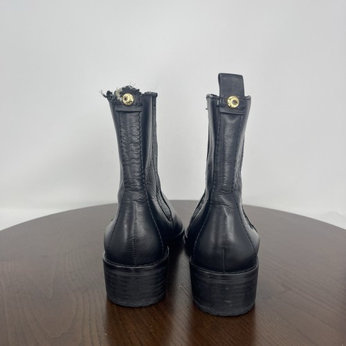 Michael Kors Botines Para Mujer 6.5M Negro Cuero Botines Chelsea Pull Up Moto - Imagen 7 de 21