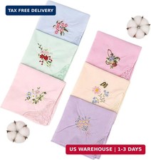 Handkerchiefs for Women, 100 Cotton Lace Handkerchief Fresh Color Premium 60S