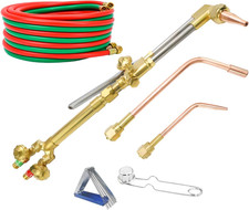 Oxy Acetylene Torch Kit, Gas Cutting Torch Kit w/ Check Valves 50FT Gas Hose