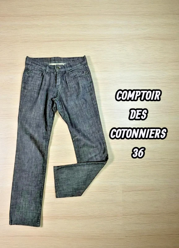 Jean Comptoir Des Cotonniers Newciel – Taille 36, Bleu Clair, Coupe Slim, 98% Coton, Occasion Très Bon état