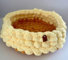 Handcrafted Small Pet Bed In Gold And Yellow  READY TO SHIP