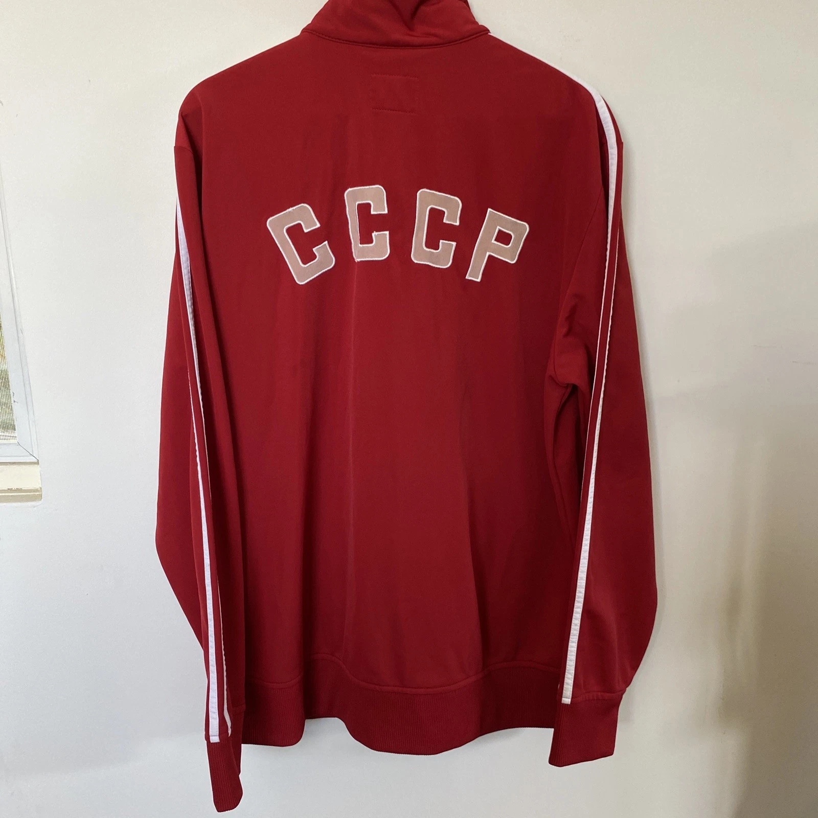 Vintage CCCP 07 Retro Style Soviet Union Warm Up Jacket Red Size XL - product detail image 8