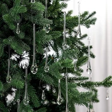 Clear Glass Teardrop Christmas Tree Hanging Ornaments