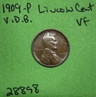 1909-P VDB Lincoln Wheat Cent 1c Vf Very Fine