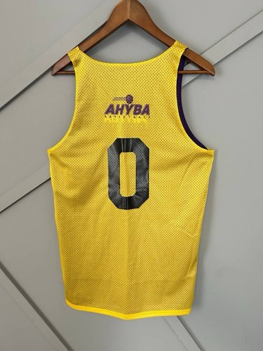 Lakers Reversible Basketball Jersey AHYBA #0 Youth Size Purple/Yellow 100% - 第 2/6 張圖片