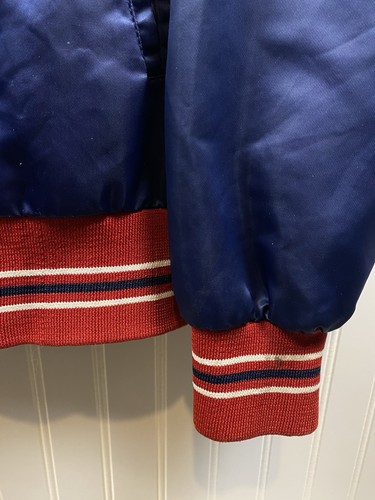 Vintage Cleveland Indians Satin Bomber Jacket Men’s Medium Blue Chief Wahoo MLB - Bild 4 von 9