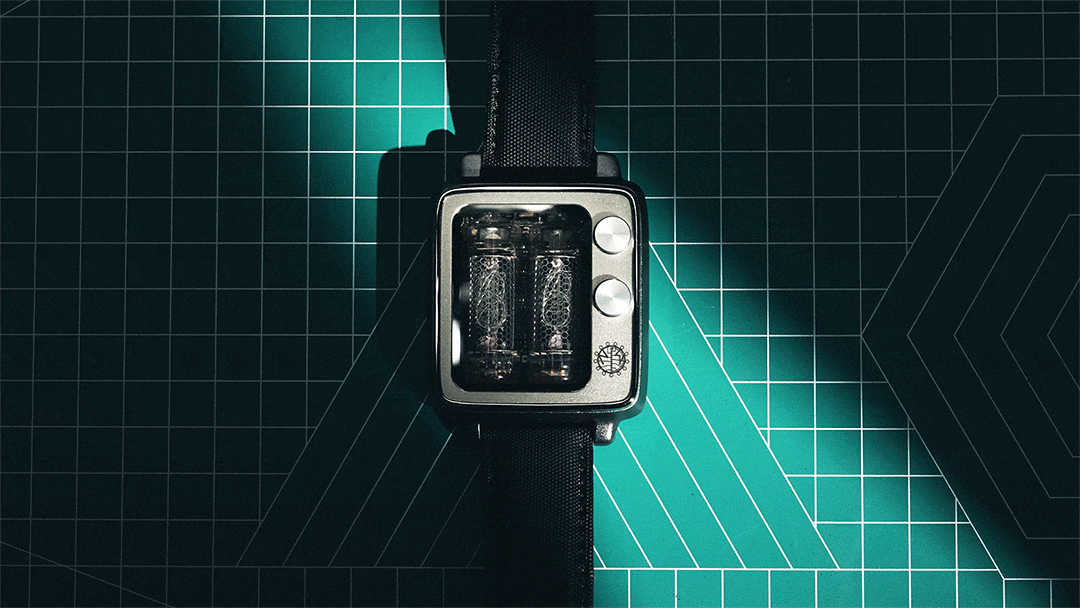 New Titanium NEONWORKS BTF2 NIXIE TUBE WATCH Retro Timer WristUp