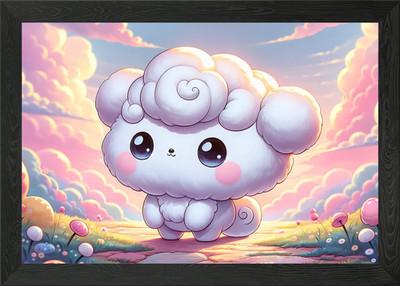 Niedliche Wolke Kreatur gerahmtes Wandbild Poster Leinwanddruck Bild