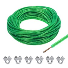 5/32 Drahtseil mit gr&uuml;ner Vinylbeschichtung, 98 Fu&szlig; (6 St&uuml;ck M5-Schlaufenh&uuml;lsen)