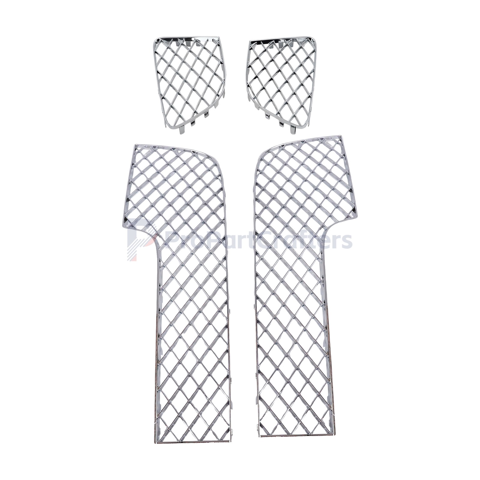NEW 4PCS Bumper Lower Mesh Grille Chrome For Bentley Continental GT GTC 12-15