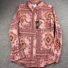 Wrangler Retro Shirt Pearl Snap SZ Medium Women's Southwestern Cowgirl Rodeo NWT