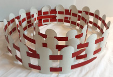 1950s Vintage Christmas Tree Flex Fence Metal 10 Ft Red & White 8" High