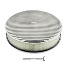 Polished 14"x3" Full Finned Round Aluminum Air Cleaner For Gm Chevy Ford Sbc Bbc