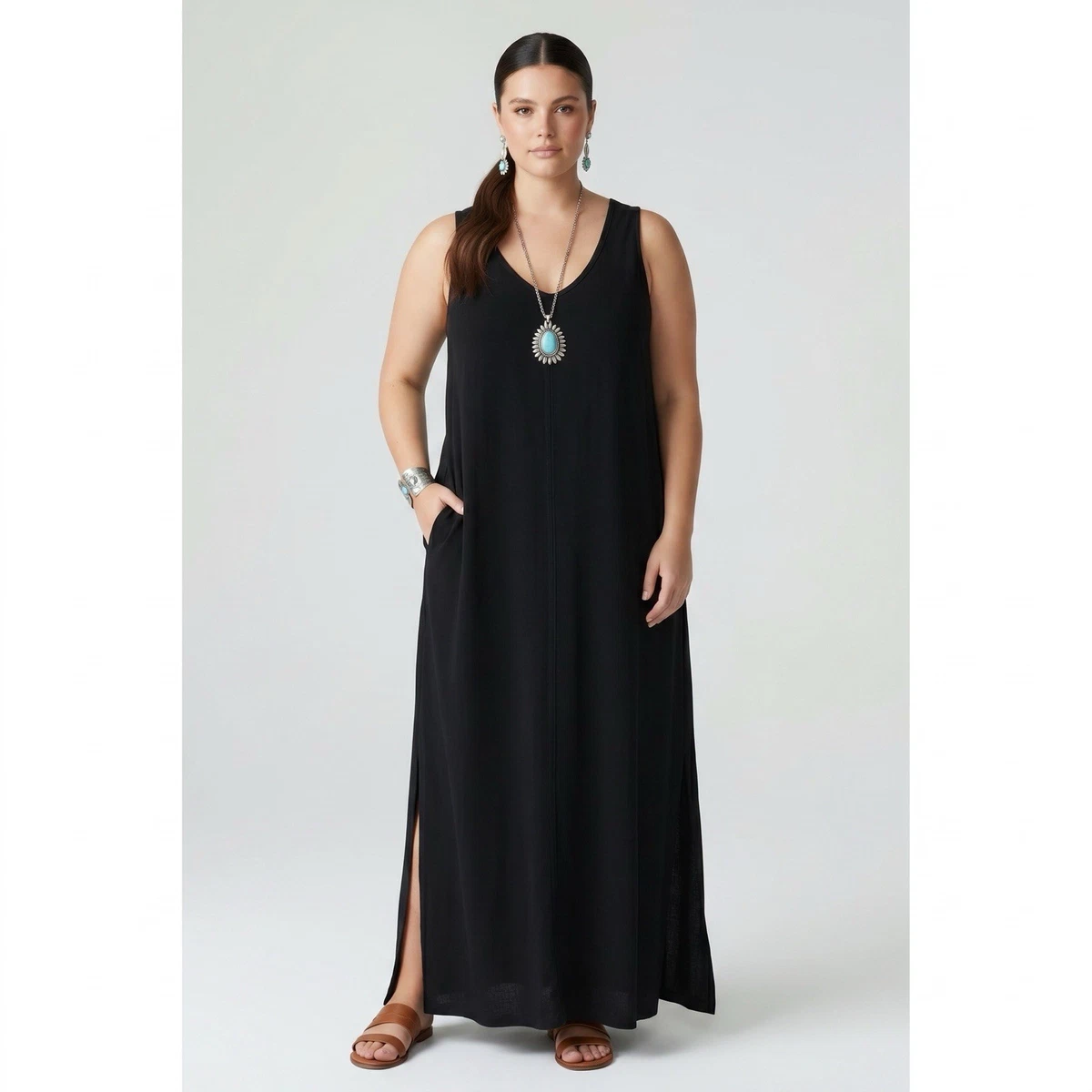karen kane long dresses Karen Kane Tiered Long Sleeve Dress in Black