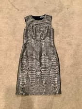 Diane von Furstenberg gold sheath dress woman's 4 small sleeveless black