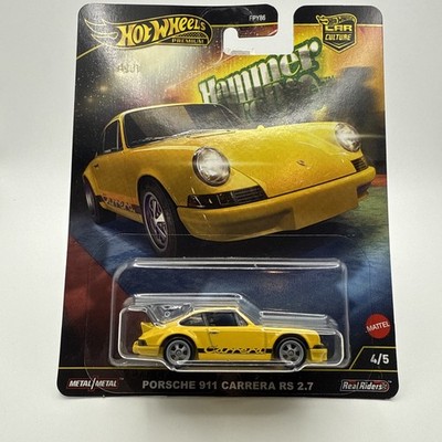 2025 Hot Wheels Premium Hammer Drops Yellow Porsche 911 Carrera RS 2.7